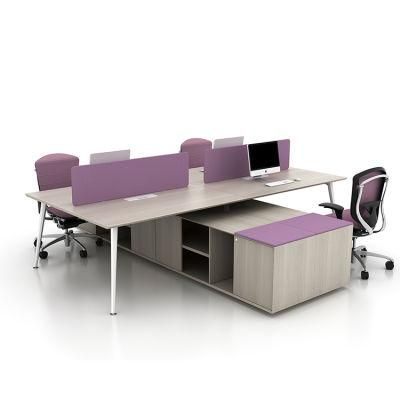 High Quality Foshan Modular Furniture Contemporary 4 Seat Office Workstations