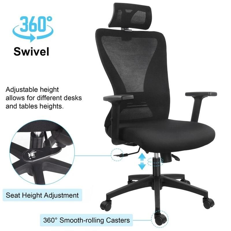 High Back Upholstery Mesh Office Adjustable Task Executive Chair