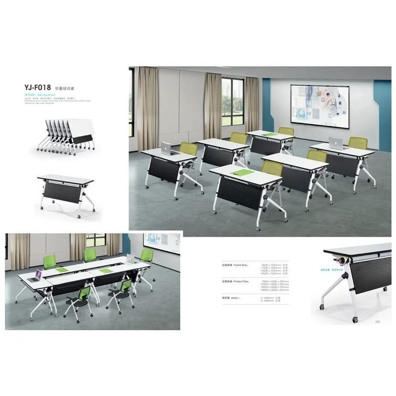 Movable Folded Adjustable Stackable Standing Sliding computer Study Office Table Training Desk