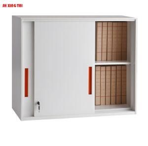 Short 2 Layers Sliding Door Cabinet Made of Metal for Office File Storage