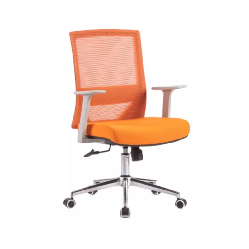 Chromed Metal Base Fixed Armrest Comfortable Cushion Office Chair