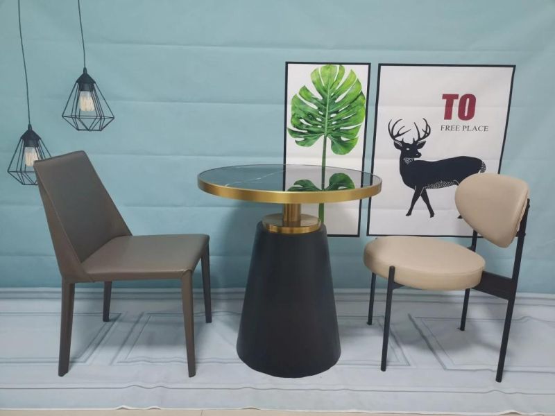 Hot Sale Metal Stainless Steel Frame Round White Coffee Table