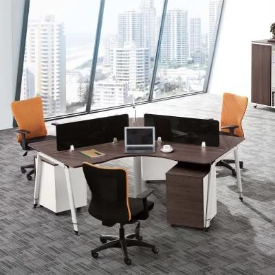Wholesale modern Design 3 Seater Fixed Open Office Partition Workstation with Table Screen