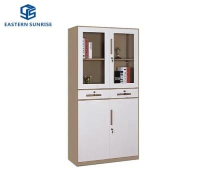 Office Furniture Glass Door Combination Metal Filing Cabinet with Drawer
