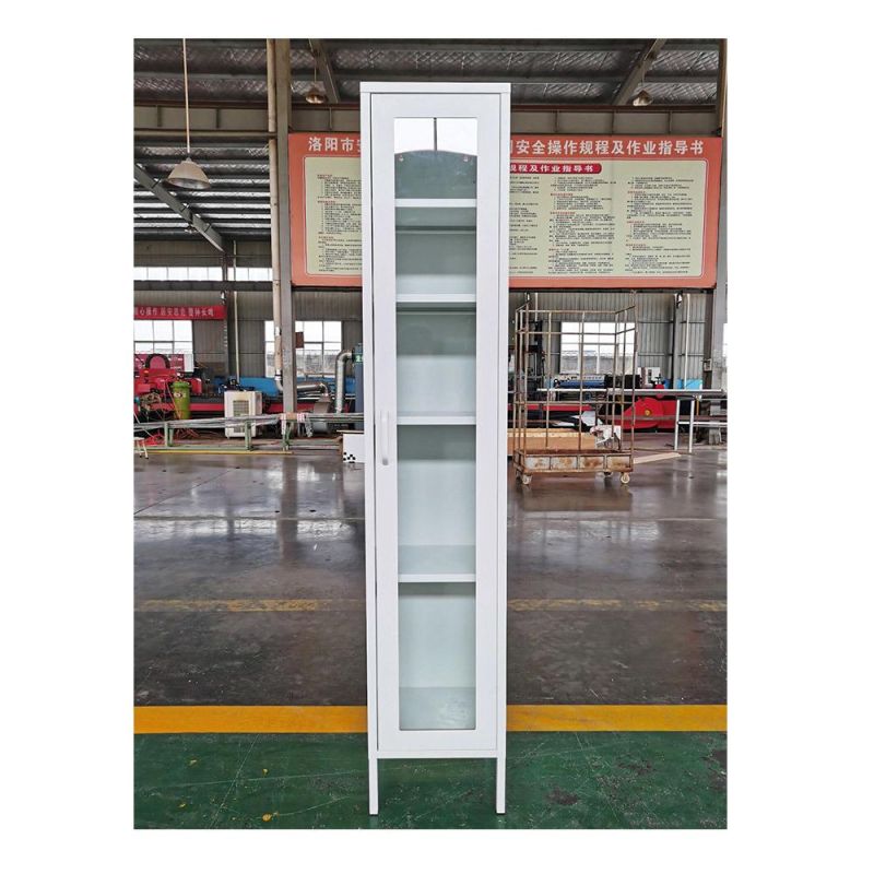 Fas-009-S White Office and Home Bookcase Living Room Cabinet Book Cabinet with Glass Door