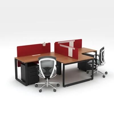 Standard Dimensions Industrial European Style L Shaped Used Metal Office Desk for 2 People