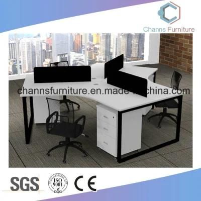 Modern Office 3 Seats Computer Table Wooden Workstation
