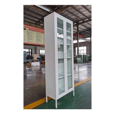 Fas-018 Wholesale Glass Door Office Storage Steel Cupboard Metal Filing Cabinet