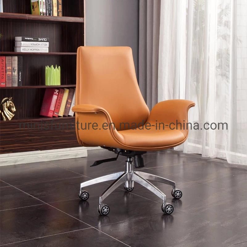 (MN-OC283) Unique Design Office Rotary Brown Leather Visitor Chair Furniture