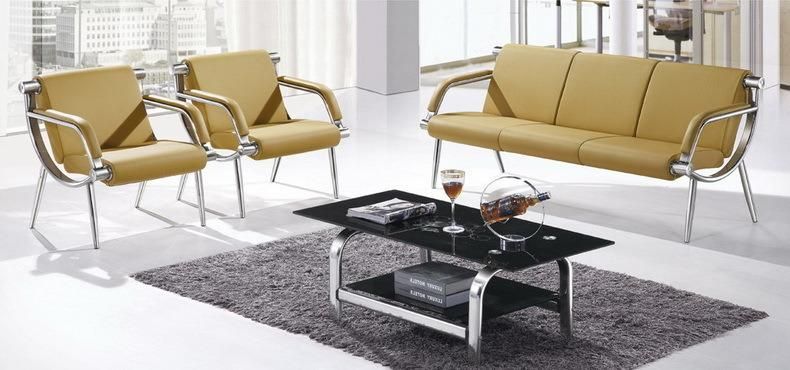 Fashion Furniture Leather Modern Office PU Sofa with Metal Legs