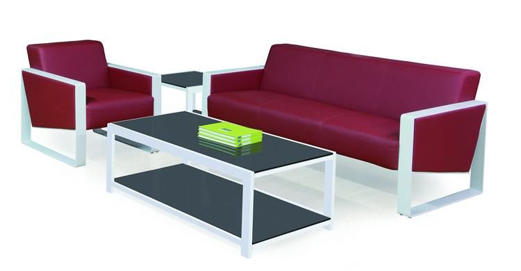 Simple Design Leisure Combination Office Sofa with Table