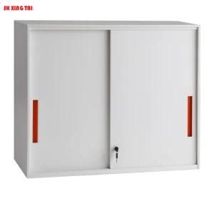 Half-Height 2 Tiers Sliding Door Filing Cabinet Made of Metal