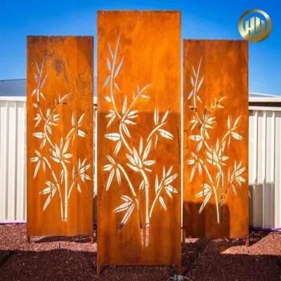 Uniqe Customized Corten Steel Decorative Rusty Screen/ Laser Cut Fence Panel