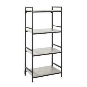 4-Tier Bookcase Wood Look Accent Furniture with Metal Frame for Home Office