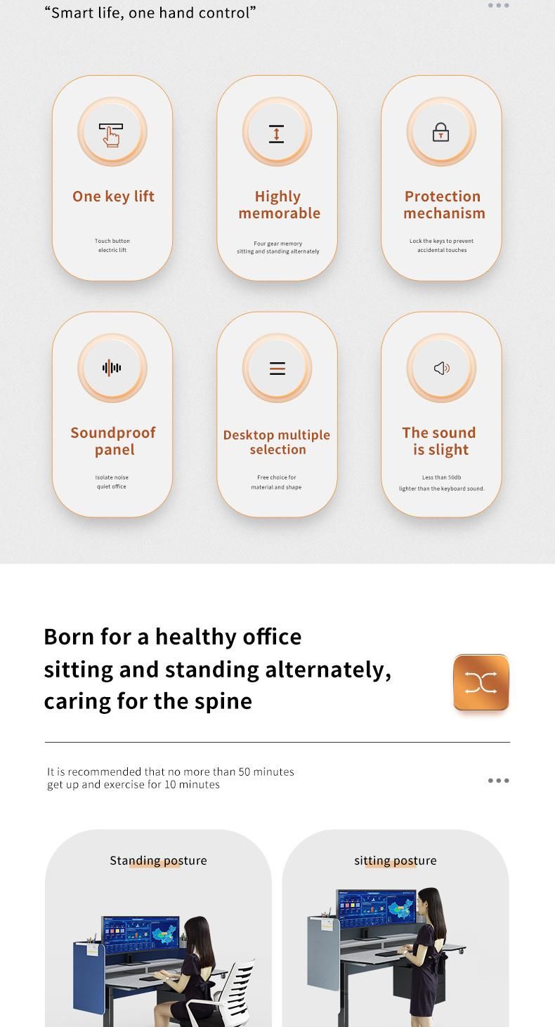 Kesino Manufacturer Adjustable Height Sitting and Standing Office Desk