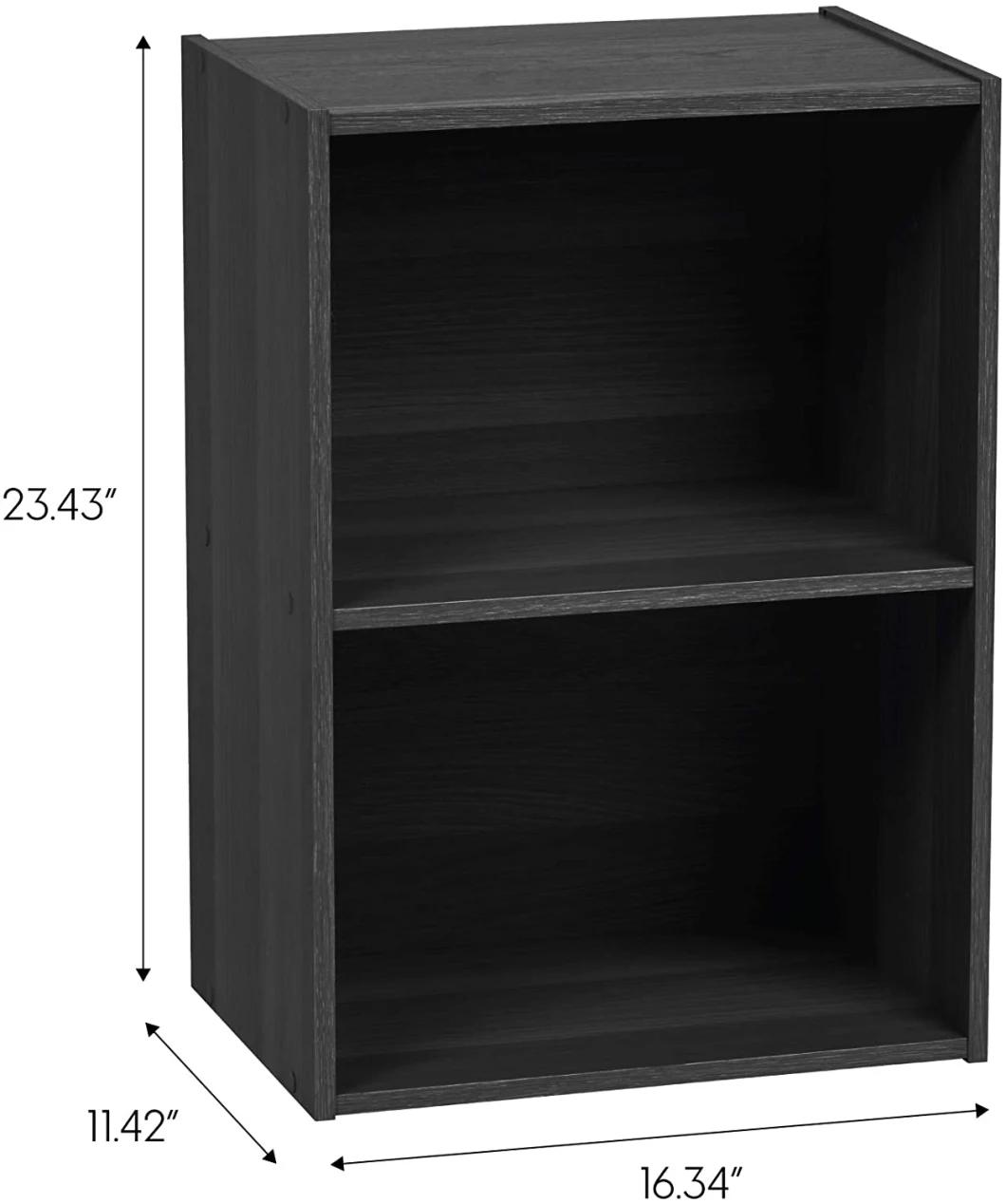 Modern Wooden 2-Tiers Bookshelf for Home Office