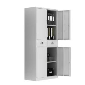 File Cabinet with Two Iron Doors, Ironclad Cabinet, Multilayer Iron Doors, Open File Cabinet, Drawer with Lock Financial Filing Cabinet