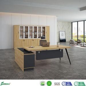 Customized Wood Veneer L Shaped Executive Office Desk for Office Furniture