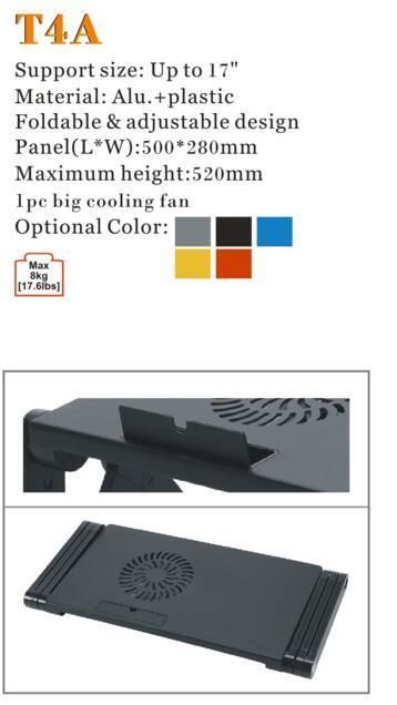 Laptop Desk Alu Panel Foldable Height Adjustable Upto 17" (T4A)