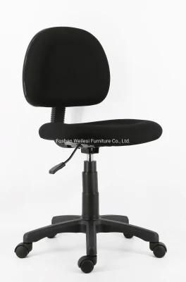 Black Color Simple Chair Without Headrest Armrest Available Simple Mechanism Nylon Base with Nylon Castors Staff Chair