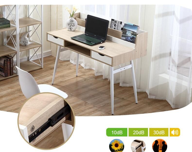Computer Desk Office Home Furniture Wooden Steel Desk with Bookcase Notebook Study Room Laptop Table