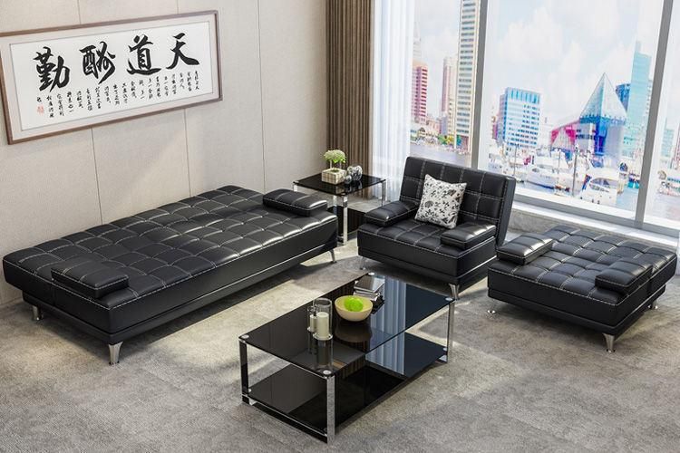 Modern Leather Sofa Set Lounge Sofa Waiting Room Sofa Bed for Office