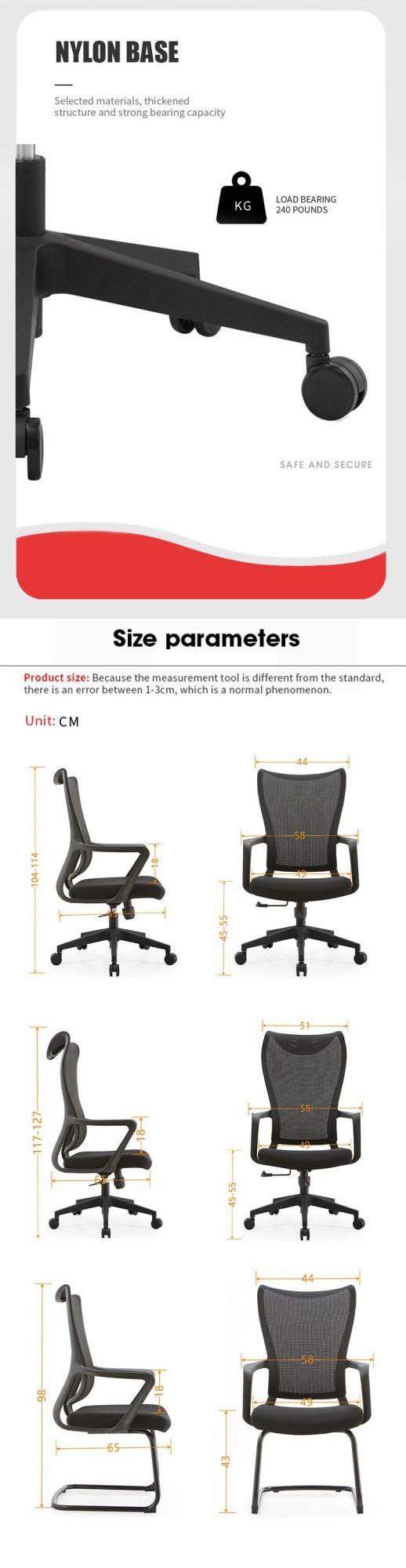 Hot Sell Home Modern Furniture Manufacturer Swivel Adjustable Headrest Ergonomic Executive Training Computer Office Chair