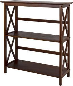 3-Tier X-Design MDF Side End Table with Shelves Wooden Storage