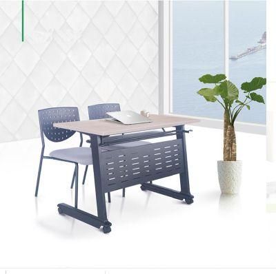 School Aluminum Training Desk Adjustable Portable Lecture Sliding Folding Table