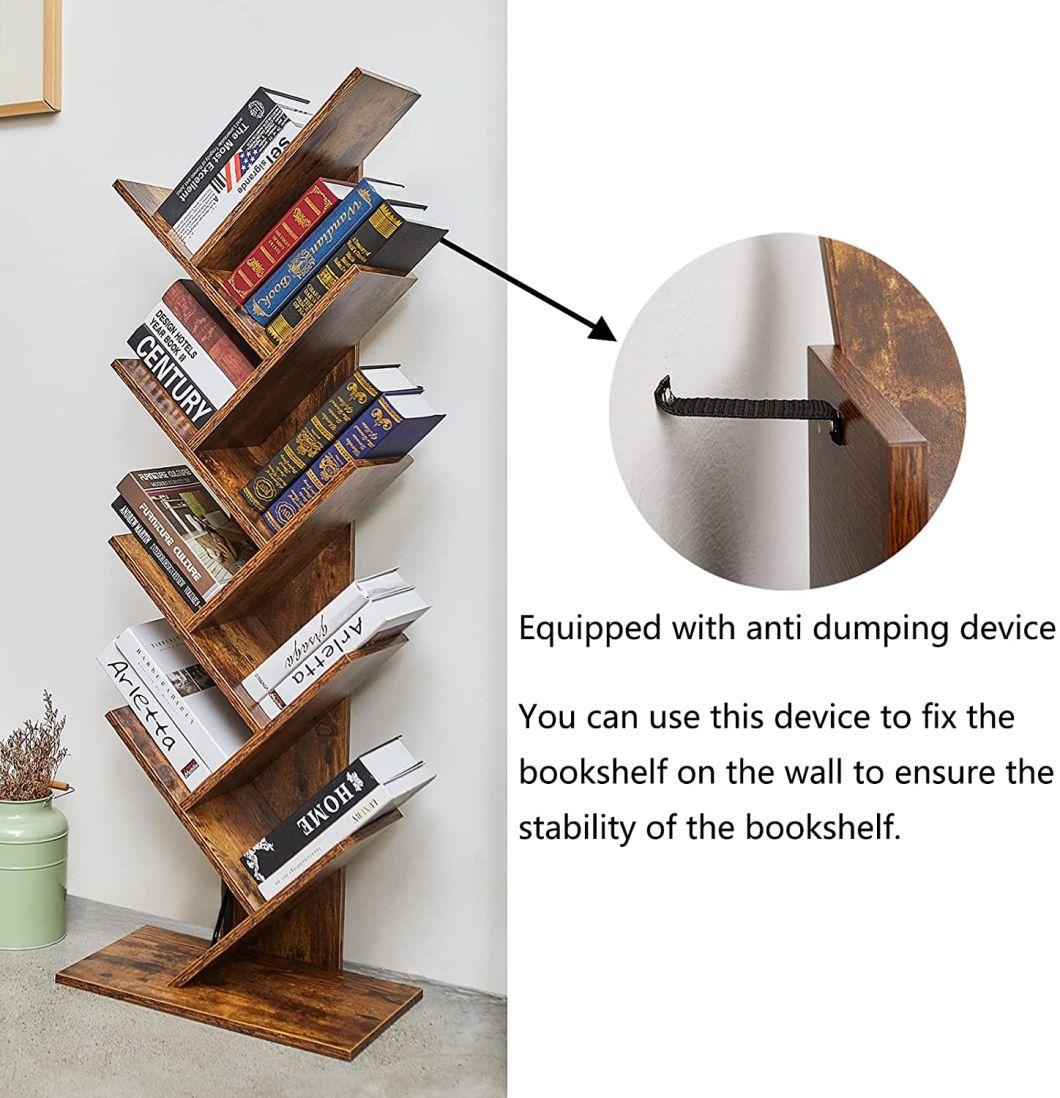 9-Shelf Tree Bookshelf Bookshelves Floor Standing Tree Bookcase in Living Room Home Office