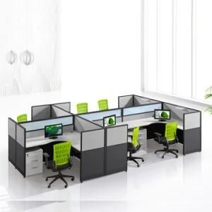 Office Furniture Wooden Table Call Center Cubicles 6 Seats Workstation