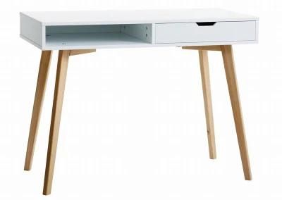 Home White Wood Computer Desk, Simple Standing Computer Table