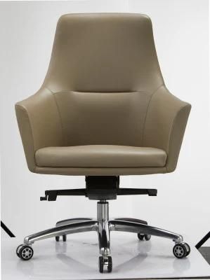 Luxury Aluminum Alloy Feet Comfortable Technology Leather Integration Office Chairs