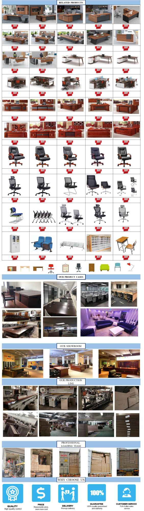 Melamine Modern Office Furniture L Shape Wood/Wooden Executive Desk Table