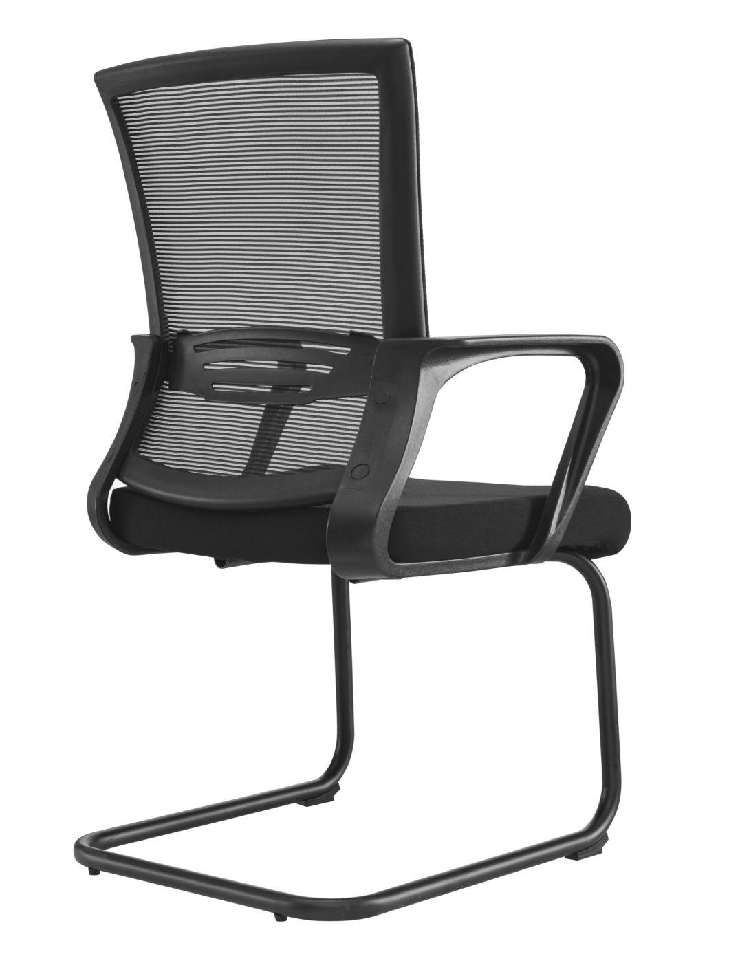 High Back with PP Fixed Arms Simple Mechanism Nylon Base with Headrest Mesh Upholstery and Fabric Cushion Seat Black Color Executive Chair