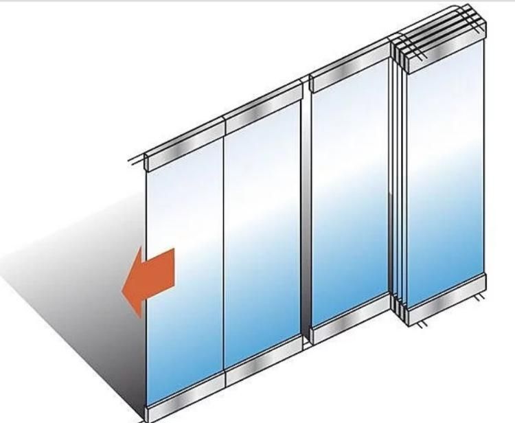 Hot Sale Folding Office Glass Partition Door Sliding Partition Glass Wall