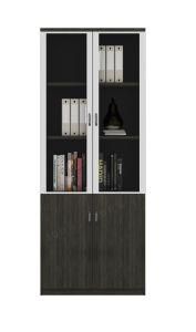 Melamine Bookcase with Aluminum Frame 2 Door 3 Door Bookshelf File Cabinet New Design 2019 Office Furniture