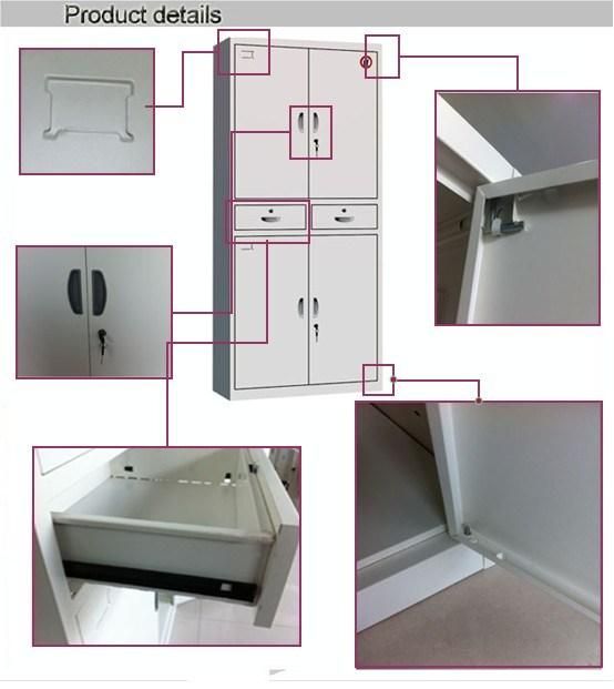 Office Modern Simple Two Drawer Double Section Steel Filing Cabintet