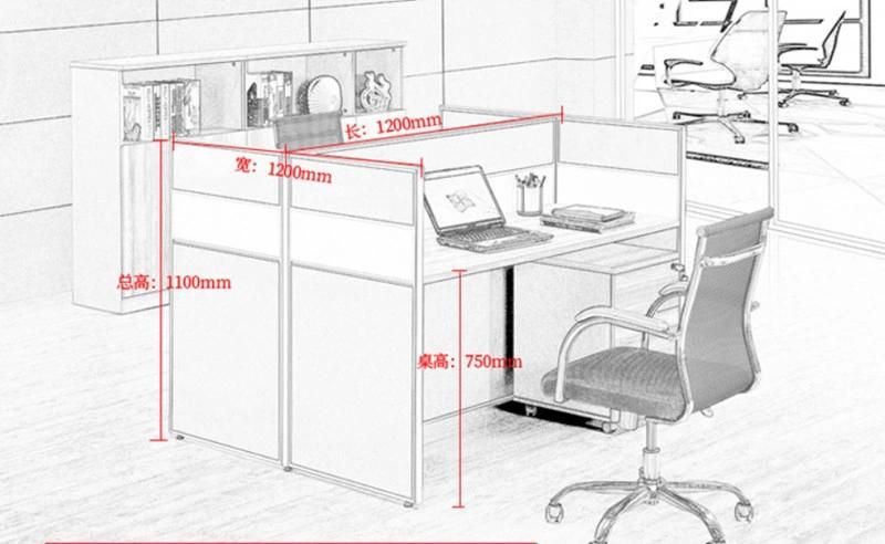 Customized 4 Person Office Workstation Cluster Modular Office Cubicle Partitions for Call Center