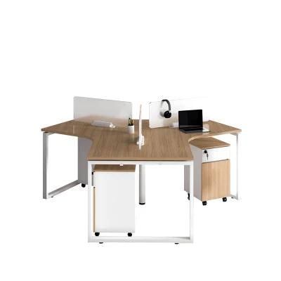 Simple Design Office Computer Desk 3 Person Workstation with Cabinet