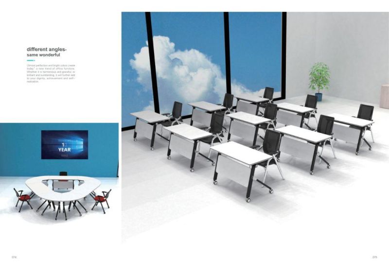 Folding Stackable Standing Movable Foldable Sliding Laptop Computer Task Study Office Table Training Desk