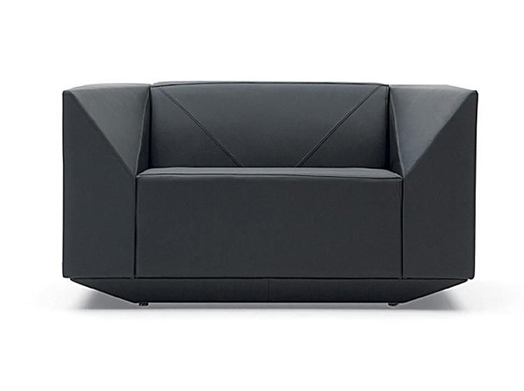 Modern Office Furniture Diamond Shape Single Seat Leather Office Sofa