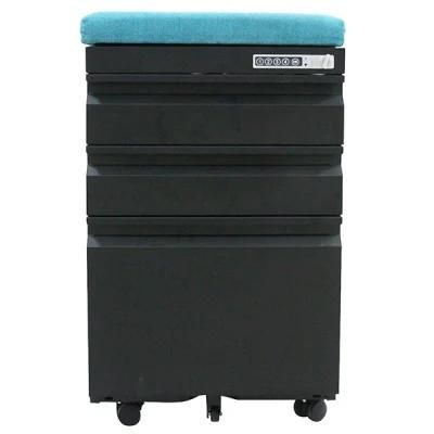 3 Drawer Mobile File Cabinet Filing Cabinet with Number Lock Black Drawer Cabinet