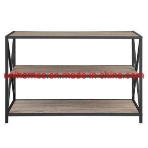 5 Tier Bookshelf Wood and Metal Bookcase Industrial Shelves for Bedroom