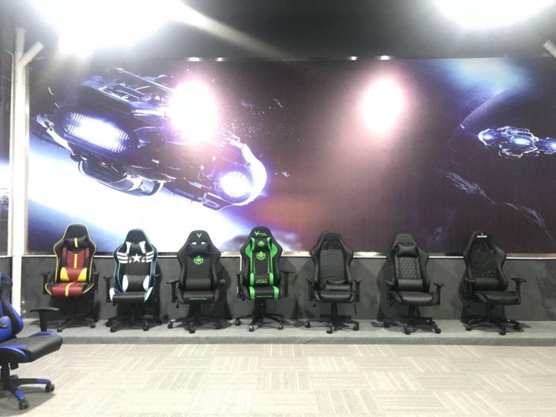 Blue Racing Computer Gaming Chair Ergonomic Backrest and Seat Height Adjustment with Headrest