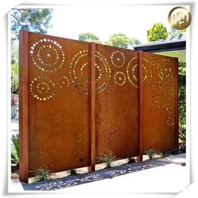 Customized Corten Steel Garden Divider Rusty Metal Screen