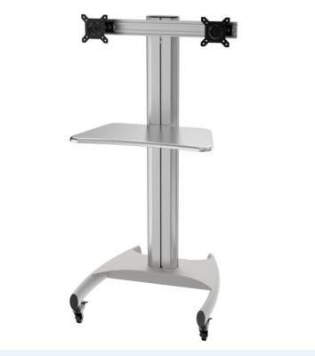 Mobile Computer Workstation Dual Monitor 10-24&quot; with Power Rail