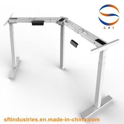 L Shape Electric Height Adjustable Sit Standing up Table Frame