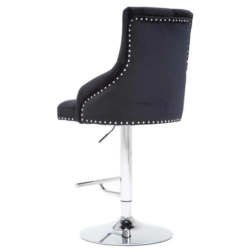 Silver Steel Base Leisure Lounge Bar Chair Swivel Bar Stool