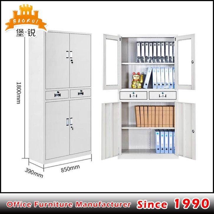 2 Drawer Glass Door Metal Office Filing Cabinet